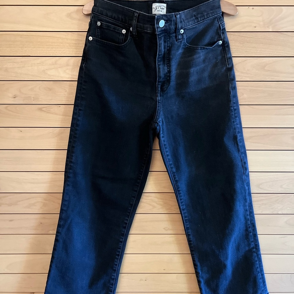 J. Crew Women's Cropped Straight Leg Jeans in Black